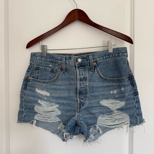 NEW Levi's Blue Distressed Jean Shorts W30